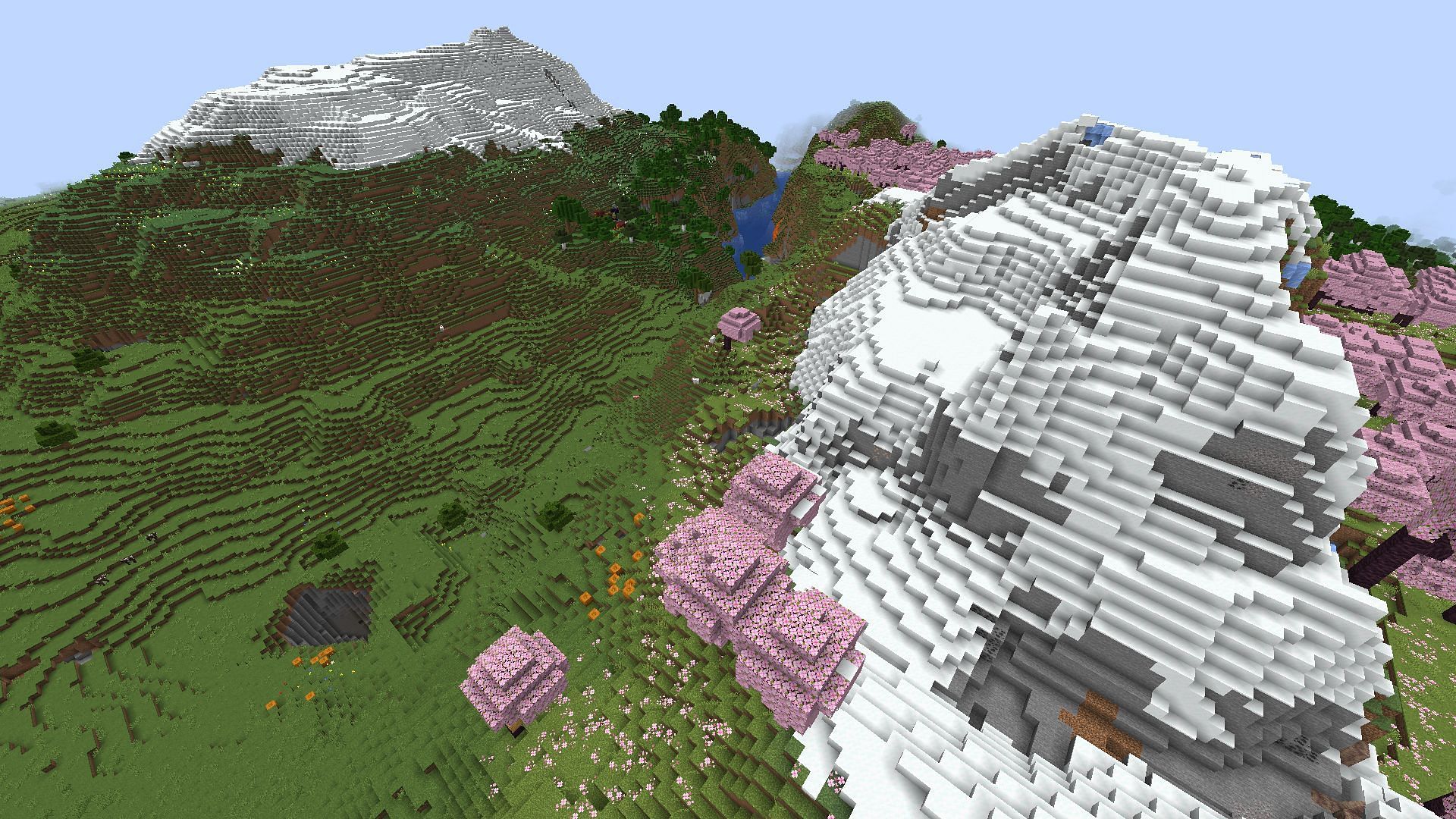 The amazing valley found near the seed's spawn (Image via Mojang)